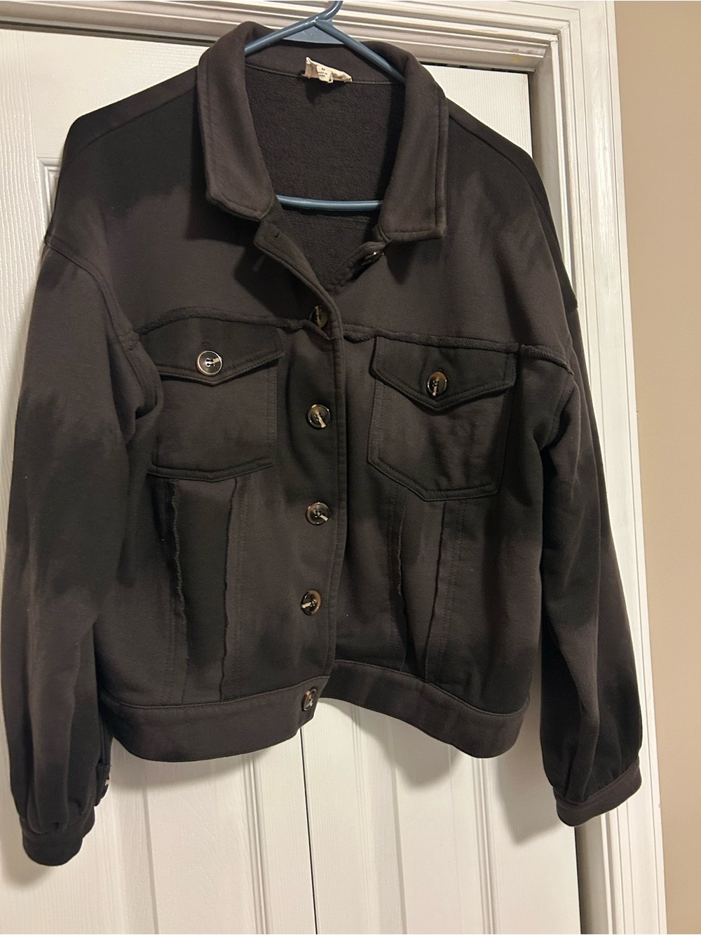 BiBi Black Button-Up Jean Jacket